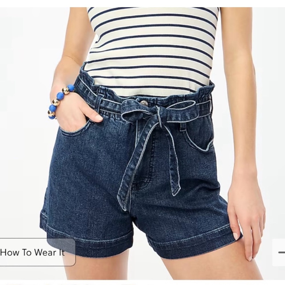 J. Crew High Waist Denim Blue Shorts